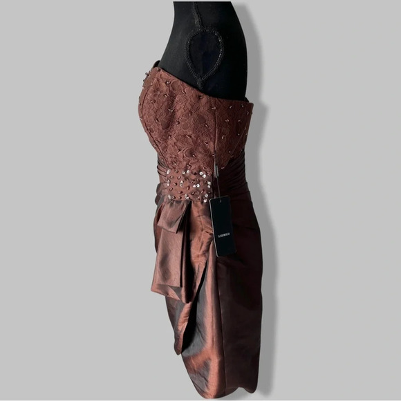 NWT  IZIDRESS Strapless Sequins Evening Bride Cocktail Dress - Picture 2 of 16